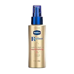 Vaseline Radiant X Replenishing Hydrating Body Oil, with 1% Lipids, Jojoba Oil, Coconut Oil, & Vitamine E, 3.7 oz