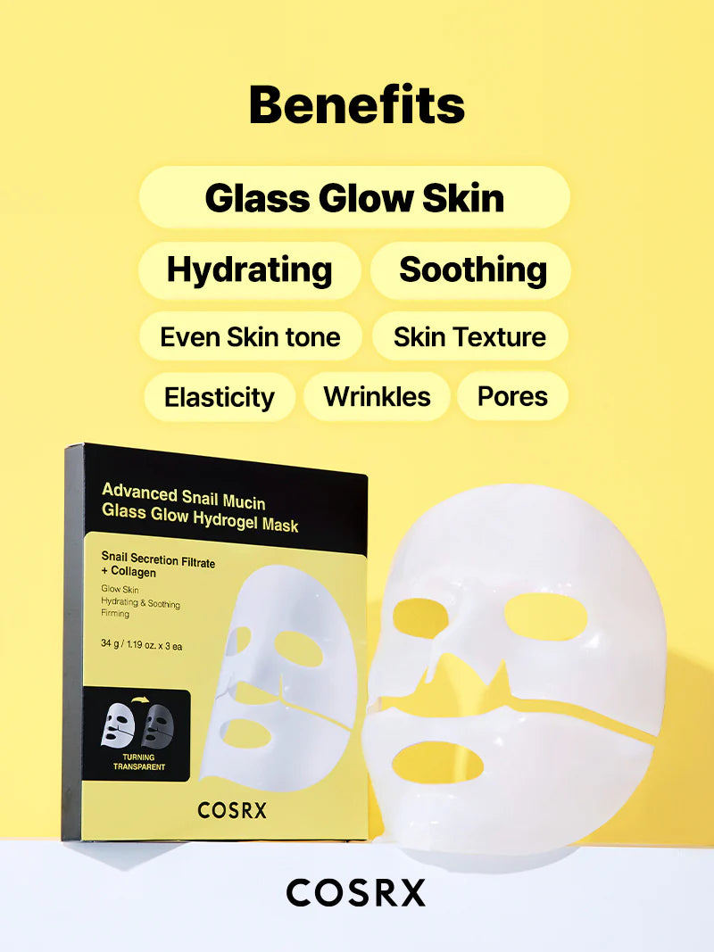 COSRX Advanced Snail Mucin Glass Glow Hydrogel Face Masks (1 piece)