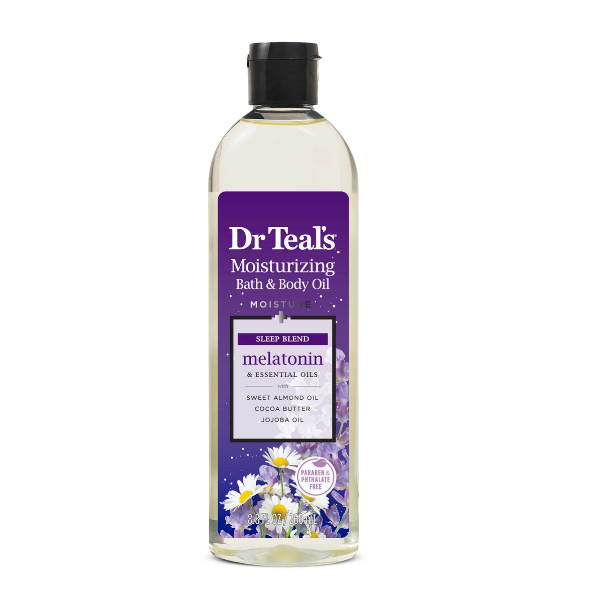 Dr Teal's Moisturizing Bath & Body Oil with Melatonin & Essential Oils (8.8 oz.)