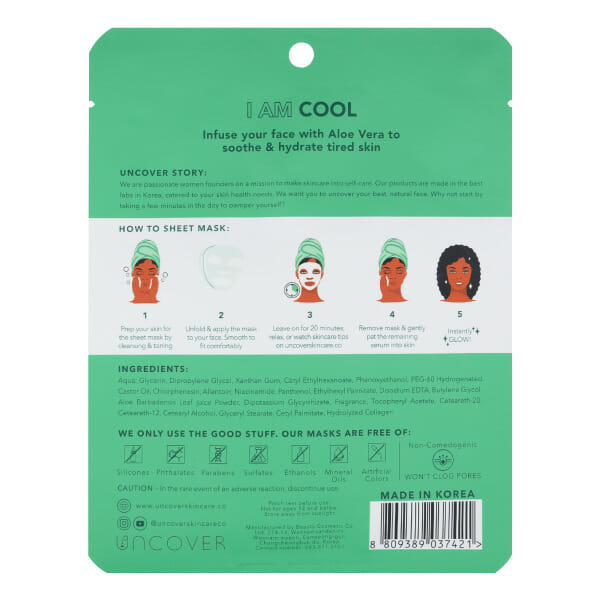 Uncover Aloe Vera Calming & Soothing Sheet Mask