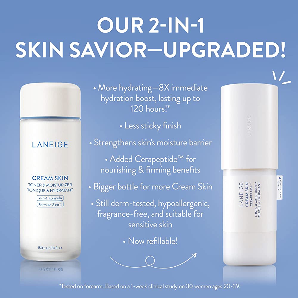 Laneige Cream Skin Refillable Toner & Moisturizer with Ceramides and Peptides