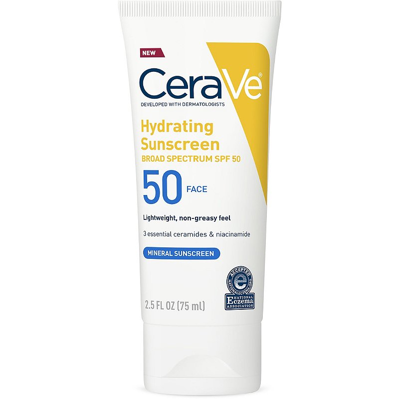 CeraVe 100% Mineral Hydrating Sunscreen SPF 50 (2.5 fl. oz.)