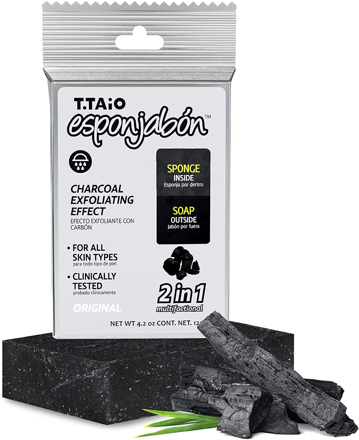 T-Taio Esponjabón Concha Nacar - Charcoal (1 pack)