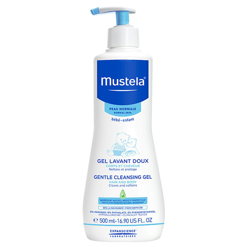 Mustela Gentle Cleansing Gel Baby Body Wash and Baby Shampoo (16.9 fl. oz.)