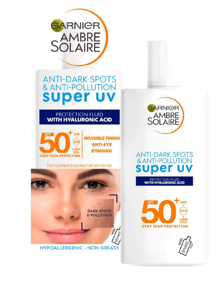 Garnier Ambre Solaire Super UV Anti Dark Spots & Anti Pollution Face Fluid SPF50+ (40ml)