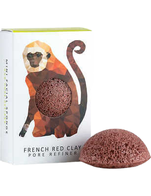 The Konjac Sponge Co. Konjac Mini Pore Refiner Rainforest Monkey French Red Clay